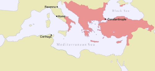 The Byzantine Empire in AD 1025 before Christian East-West Schism
