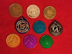 Cocaine Anonymous sobriety coins