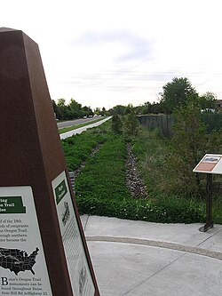 One of Boise's 21 Oregon Trail monuments.