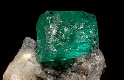 Emerald is a form of beryl, the principal mineral of beryllium.