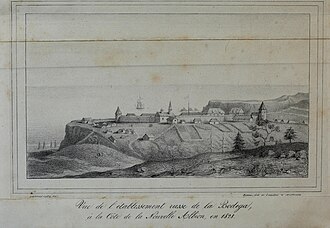 A view of Fort Ross in 1828 by A.B. Duhaut-Cilly