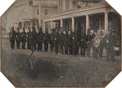 Volunteers leaving for the Mexican War, Exeter, New Hampshire, daguerreotype by E. Punderson, ca.1846