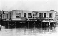 Waterfront view of the immigration station (c. 1922)