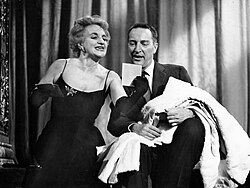 Celebrity guest Hermione Gingold with host Garry Moore