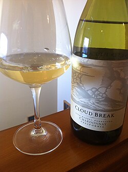 A California Chardonnay that shows on the label that it has been barrel fermented.