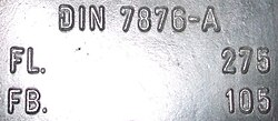 Swim fin sole showing compliance with German standard DIN 7876:1980