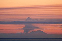 Fourpeaked Mountain during eruption, September 17, 2006