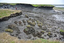 Thawing permafrost in Herschel Island, Canada, 2013.