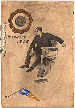 1906 School of Pharmacy directory cover for the Western University of Pennsylvania, which was renamed the University of Pittsburgh in 1908