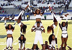 TSU cheerleaders at the State Fair Showdown, October 2019