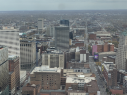 Cleveland skyline looking east from Terminal Tower observation deck