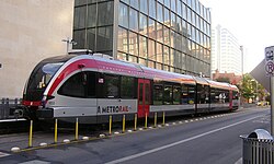 CapMetro Rail train at Downtown station