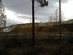 Residues from sulfate process outside a titanium dioxide production facility in Kaanaa, Pori, Finland.