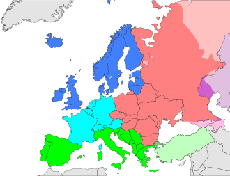 Subregions of Europe by United Nations geoscheme: Eastern Europe Northern Europe Southern Europe Western Europe