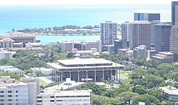 The Hawaiʻi State Capitol. Photo taken from Punchbowl.
