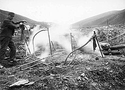 Thawing with steam, 1898