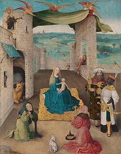 Hieronymus Bosch's Adoration of the Magi which inspired Menotti's Amahl and the Night Visitors (Metropolitan Museum, Object Number: 13.26)