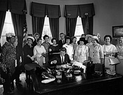 Kennedy signing the Equal Pay Act of 1963 into law