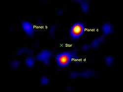 Direct image of exoplanets around the star HR 8799 using a Vortex coronagraph on a 1.5m portion of the Hale Telescope