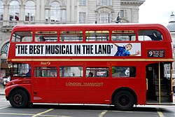 Advertisement for John's West End musical Billy Elliot on a Routemaster bus in London, 2007