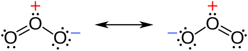 Resonance Lewis structures of the ozone molecule