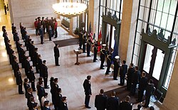 ROTC students celebrate Veterans Day at MIT in 2019.
