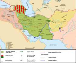 Iran under the Qajar dynasty in the 19th century.
