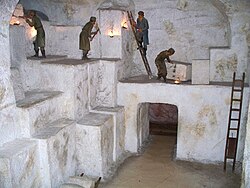 Diorama of an underground salt mine in Germany