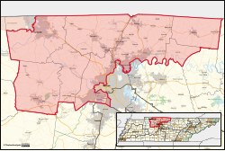 Tennessee's 7th congressional district boundary from the 2026 electionsInteractive map version