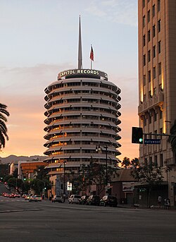 Capitol Records headquarters building in Hollywood