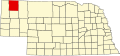 Map of Nebraska highlighting Dawes County