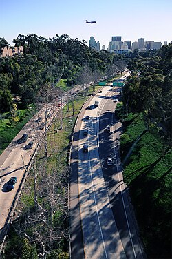 Cabrillo Freeway (SR 163) leading into Downtown San Diego