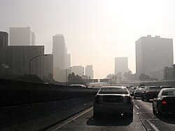 Air pollution along Pasadena Highway in Los Angeles