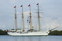 Training ship Esmeralda, used in 1973 as a detention and torture center.