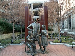 A statue depicting AB Graham and the first 4-H club