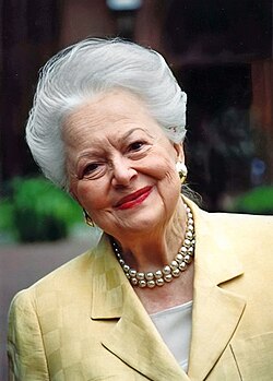 de Havilland at the Smithsonian Institution in 2001