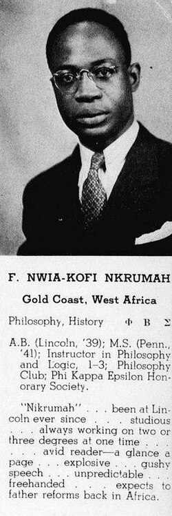 Nkrumah in the Lincoln University yearbook, 1942