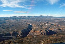 The Pajarito Plateau in New Mexico is an example of a volcanic plateau.
