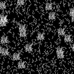 Computer simulated microstructures with agglomeration regions