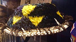 Pomo fully feathered basket curated at the Jesse Peter Multicultural Museum, Santa Rosa College