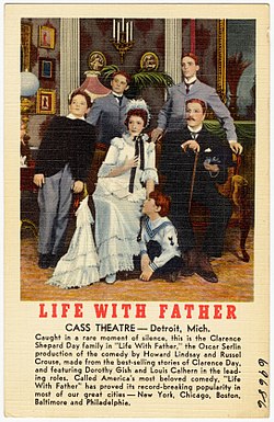 Postcard of Gish in Life with Father