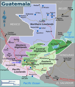 A map of Guatemala