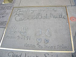 DeMille's block in the forecourt of Grauman's Chinese Theatre.
