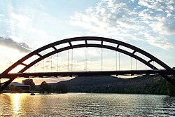 The Pennybacker Bridge is the signature element of Loop 360 in the Texas Hill Country.