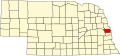 Map of Nebraska highlighting Douglas County