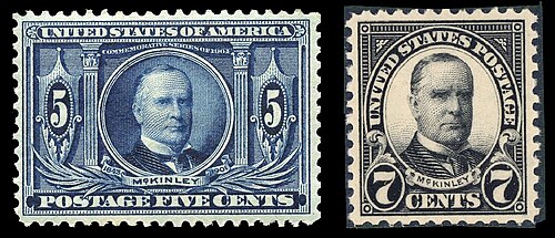William McKinley stamp issues of 1901 and 1927