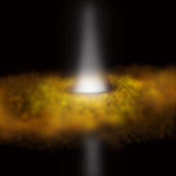 Artist's view of a star with accretion disk (2013)