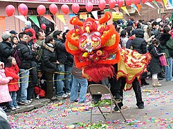 Lion dance in Fuzhou Town, Brooklyn