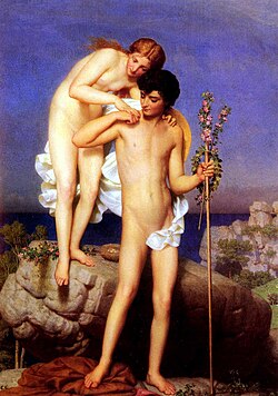 A nineteenth-century painting by the Swiss-French painter Marc Gabriel Charles Gleyre depicting a scene from Longus's Daphnis and Chloe