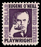 U.S. postage stamp of Eugene O'Neill issued in 1967.